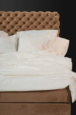 Textielbed bruin Luxe Dubbel Chesterfield Slaapkamer Ontwerpbedden