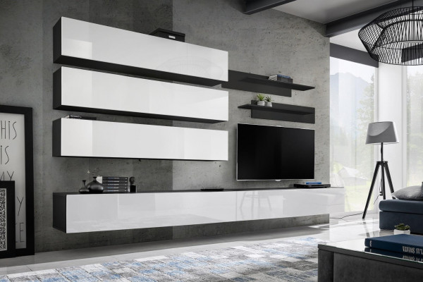 Woonkamermeubels Luxe woonwand designer set TV-standaard wandkast.  (Living room furniture Luxe living wall designer set TV stand wall cabinet.)