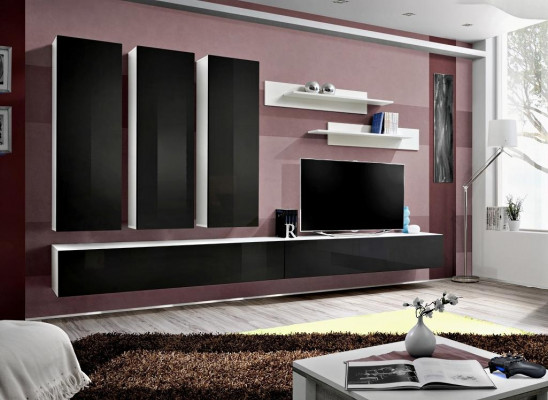 Woonkamer compleet set 7 delig woonwand tv-standaard luxe garnituur wandplank nieuw