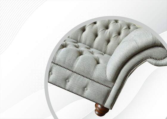 Chesterfield 3-zits woonkamer Modern Lichtgrijs Bankstel Bank Nieuw Creatieve Stof