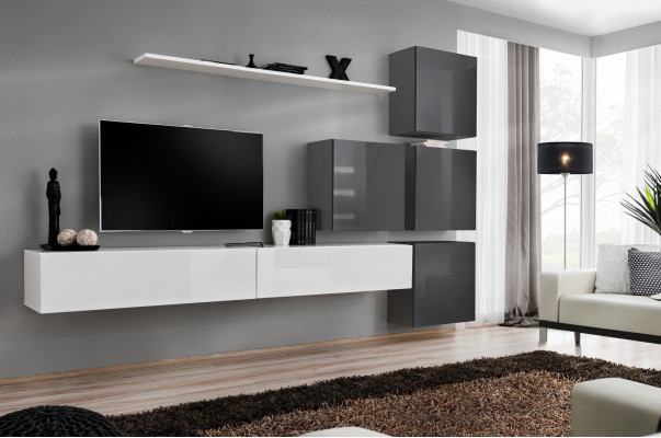 Weiß Tv-standaard houten meubel set compleet woonkamer set modern.