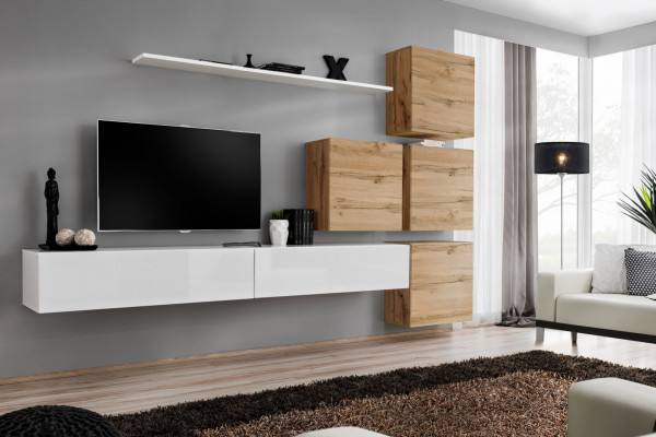 Ontwerp woonwandsideboard 4x wandkast rtv set met 7 stuks. Compleet.