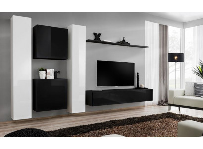 Woonkamer wandmeubel set 4-delige groep meubelkast 4-delige. Houten meubels plank.