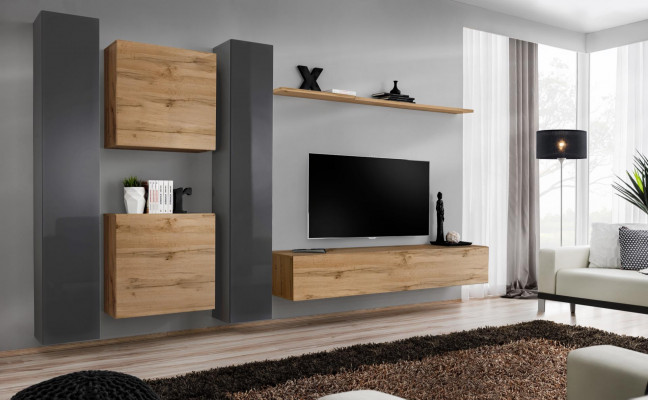 Bruin woonkamer design dressoir moderne tv-standaard woonkamer wandplank