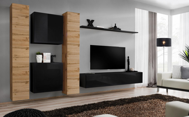 Woonkamerset 6-delig Woonwand Houten meubels Kast Compleet Nieuw Wandplank Woonkamerset 6-delig Woonwand Houten meubels Kast Compleet Nieuw Wandplank