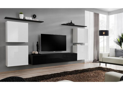 Volledig witte wandkast woonkamer luxe woonkamer dressoir tv-standaard modern.