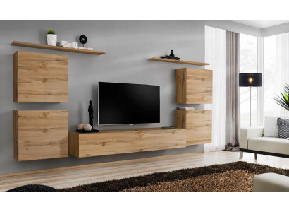 Ontwerp wandkast plank woonkamer hout tv-standaard wandrekken nieuw houten meubels.