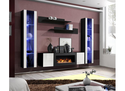 Wandmeubel Wandplanken Woonkamer Modern Luxe Set 5-delig Designer Hangende Vitrine