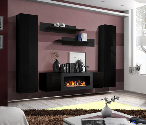 Luxe Modern Woonkamer Set 5-delig. Wandmeubel Wandkast Hout Meubel Nieuw