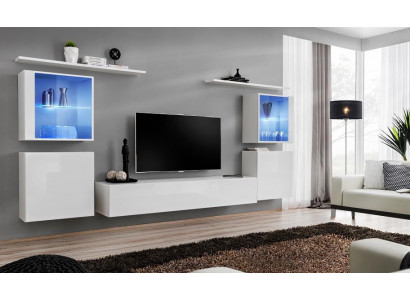 Witte woonkamermeubels woonwand 2x wandplanken Compleet set luxe inrichting