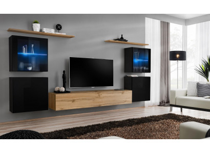 Woonkamer 4x wandkast woonkamer TV-standaard modern design set 7-delig nieuw.