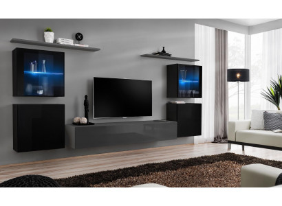 Woonkamerset 7-delig Designer Luxe Grijs Dressoir Woonwand Nieuw  Woonkamerset 7-delig Designer Luxe Grijs Dressoir Woonwand Nieuw
