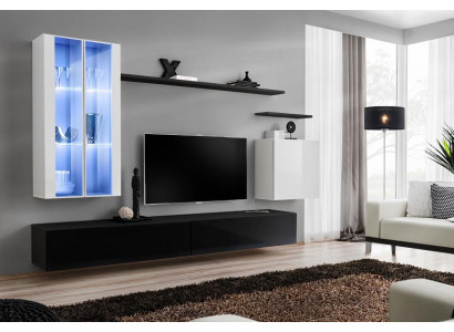 Woonkamer Zwarte tv-standaard Designer Compleet Set Wandplank Modern Nieuwe Meubels