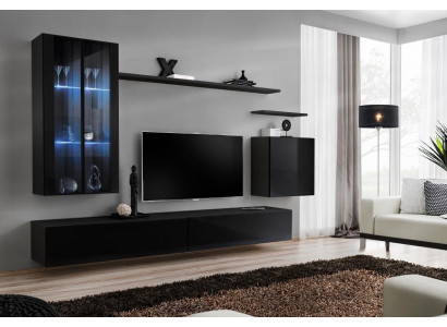 Woonkamer meubels Woonwand Wandkast Sideboard Zwart Luxe Houten meubels --> Woonkamermeubels Woonwand Wandkast Dressoir Zwart Luxe Houten meubels