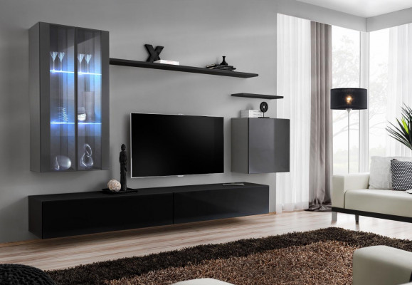 Garnituur rtv Set 7-delig. Woonkamer TV dressoir Vitrine Hangkast Ontwerp Nieuw