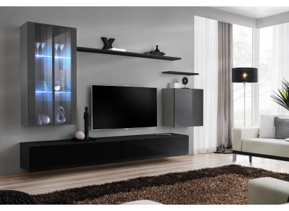 Garnituur rtv Set 7-delig. Woonkamer TV dressoir Vitrine Hangkast Ontwerp Nieuw