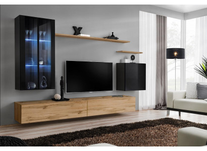 Wandmeubel Hangende Vitrine Wandkast Ontwerper TV-standaard Inrichting Planken Modern