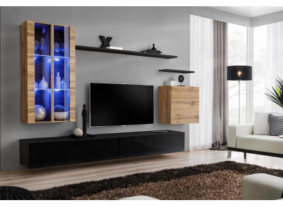 Woonwand houten meubels Zwart TV-standaard Dressoir Wandkast Houten meubels Nieuw