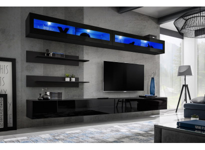 Woonkamer 2x wandkast set woonwand houten meubels tv-standaard Nieuw