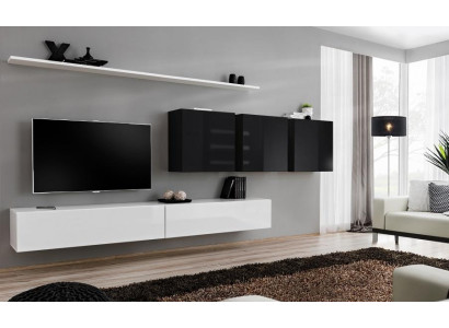 Witte woonwand 2x tv-standaard dressoir woonkamermeubels wandkast ontwerper