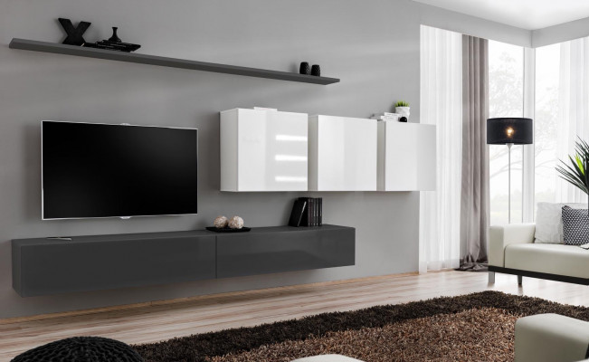 Houten meubels woonkamer Grijs Designer TV-standaard Hoogglans Dressoir Wandkast