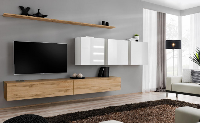 Compleet set wandmeubel Modern TV-standaard Sideboard Inrichting Design Wandplank