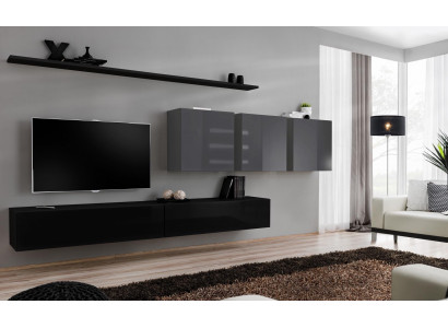 Ontwerp wandmeubel tv-standaard 3x wandkast tv-standaard lowboard inrichting 7-delig