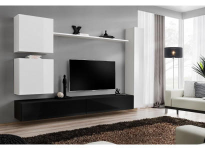 Ontwerp wandmeubel dressoir 3x kast tv-standaard set 6-delig houten meubelstijl ontwerper.