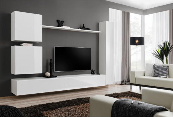 Wit luxus woonkamer meubels ontwerper tv-standaard wandplank modern set