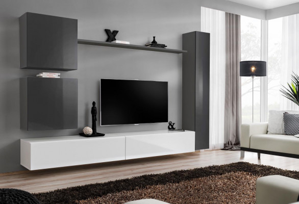 Grijze wandkast houten meubels moderne kast dressoir wandkast nieuw