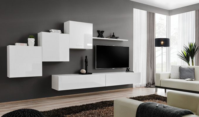 Weiß woonkamer tv-standaard dressoir compleet modern woonkamer planken hout nieuw