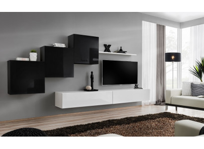 Compleet ontwerp woonkamer 3x wandkasten Wit Sideboard 6-delige woonwand Nieuw