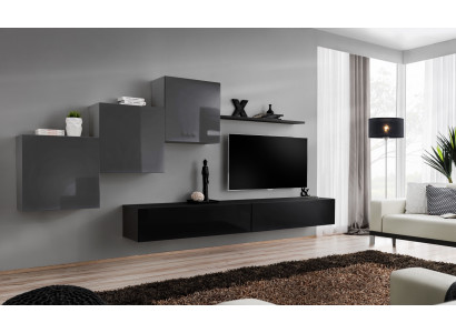 Moderne zwarte tv-standaard woonwand woonkamermeubels kasten meubels nieuw.