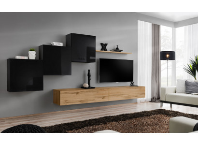 Woonwand bruine tv-standaard set woonkamer meubels tv-standaard dressoir wandrek nieuw