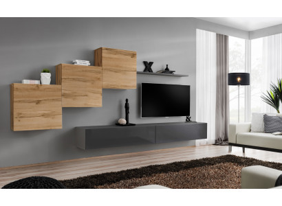 Ontwerper woonkamermeubels Woonwand Grijs TV-standaard Moderne dressoir Wandplank