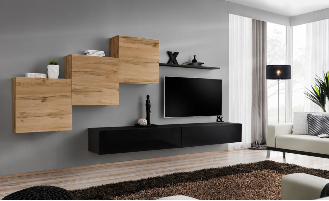 Moderne woonkamer inrichting Compleet stel Designer muur plank dressoir