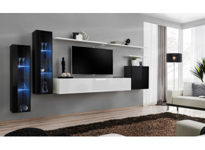 Design Witte Wandkast Wandplank TV-standaard Luxe Woonkamer Vitrine Nieuw