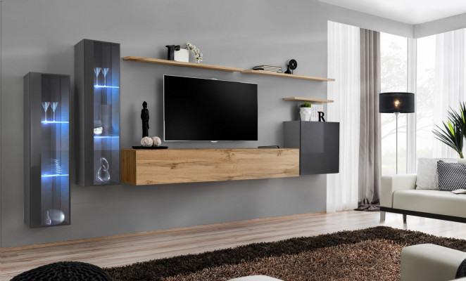 Woonkamer set Woonwand Bruin Luxe Wandkast TV-standaard Compleet Sideboard  Woonkamerset Woonwand Bruin Luxe Wandkast Tv-standaard Compleet Sideboard