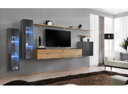 Woonkamer set Woonwand Bruin Luxe Wandkast TV-standaard Compleet Sideboard  Woonkamerset Woonwand Bruin Luxe Wandkast Tv-standaard Compleet Sideboard
