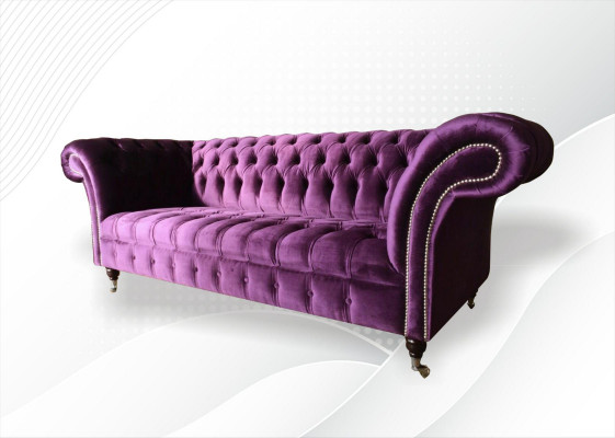 Chesterfield 3-zitsbank Paars Stoffen Design Bank Bekleding Bank Banken Nieuw Textiel