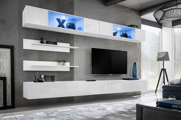 Complete woonwand Modern Hout Meubel Design Woonkamer Inrichting Planken