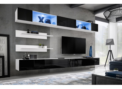 Woonkamerset 6-delig Luxe woonwand wandkast 2x tv-standaard ontwerp inrichting.   Translate to: Woonkamerset 6-delig Luxe woonwand wandkast 2x tv-standaard ontwerp inrichting.