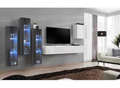 Woonkamer meubelkast set design woonkamer dressoir wandplank hangende vitrine