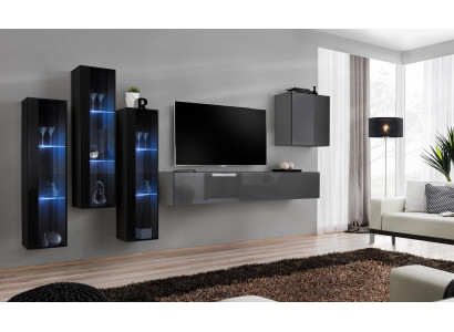 Ontwerper Grijze woonkamer TV-standaard Compleet hoogglans dressoir Wandkast