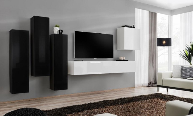 Woonkamerset Woonwand Compleet Set TV-meubel Houtenmeubels