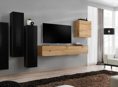 Zwart woonkamer compleet set dressoir RTV kast wandmeubel luxe meubels