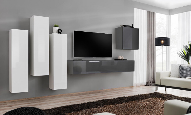 Garnituur woonkamer compleet woonkamer grijs dressoir tv-standaard wandkast