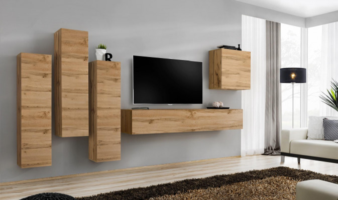 Wandmeubel bruin wandkast woonkamer tv-standaard hout luxe meubels inrichting