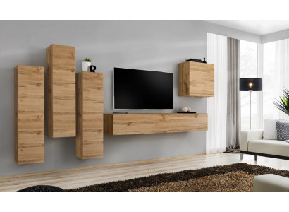 Wandmeubel bruin wandkast woonkamer tv-standaard hout luxe meubels inrichting