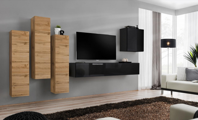Woonkamerwand Wandkast tv meubels woonkamer inrichting TV-standaard Moderne zwart